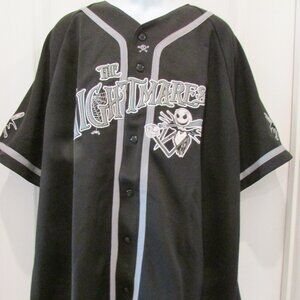 2XL Disney Nightmare Before Christmas Baseball Jersey Jack Skellington Zero "0"